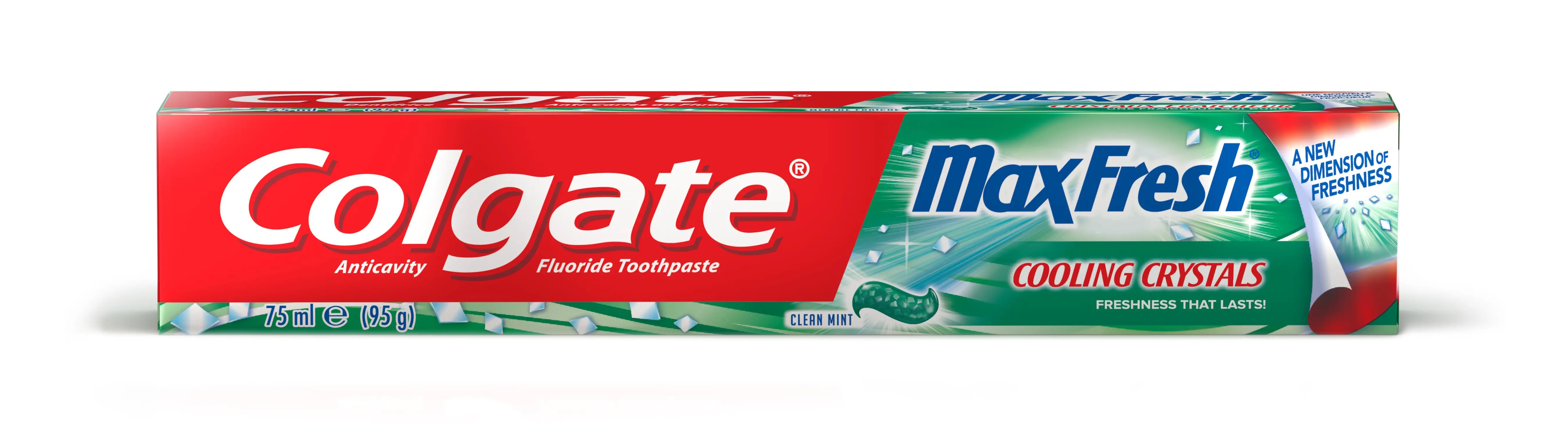 3D render of Colgate mint carton on clean background