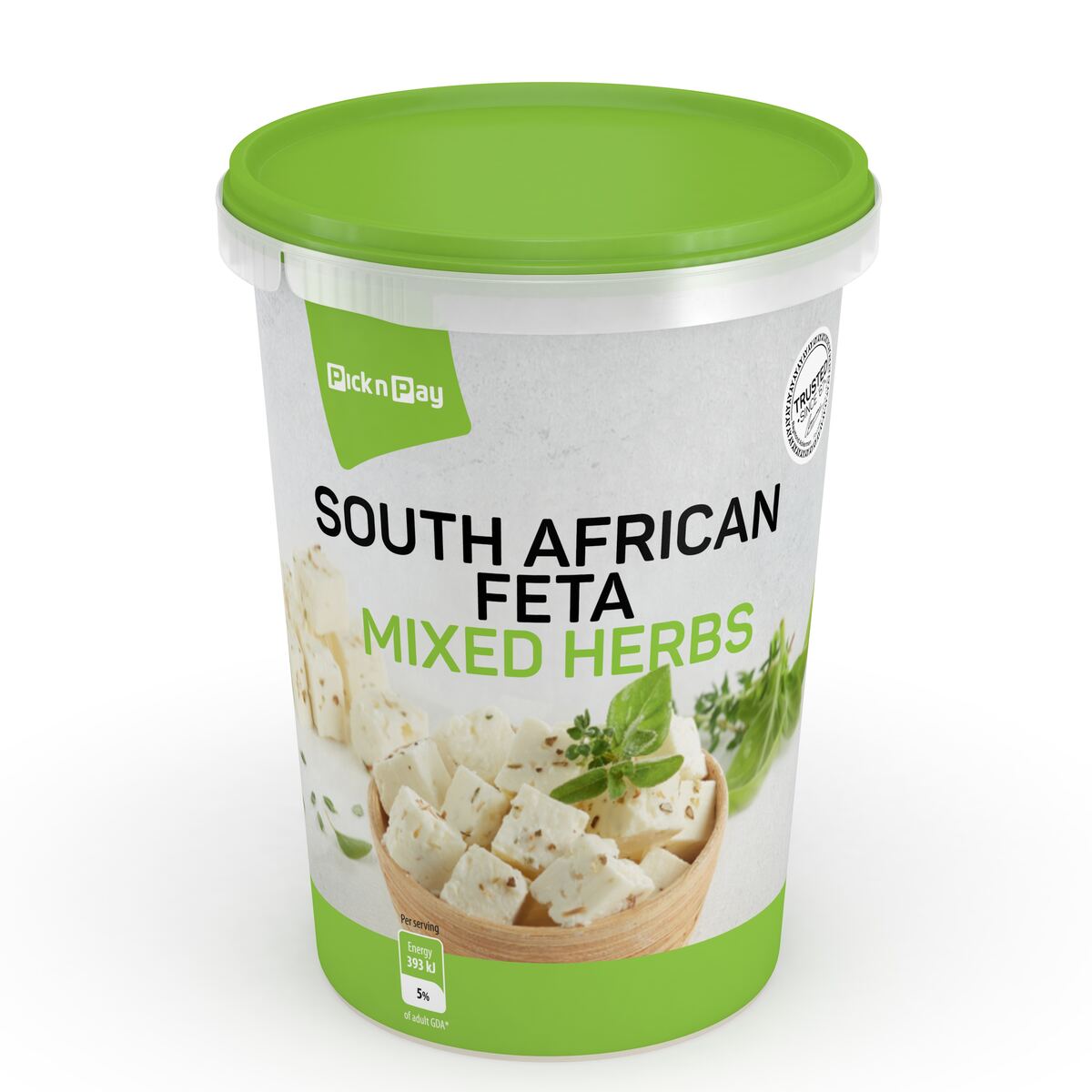 3D render of a Pick n Pay South African feta tub